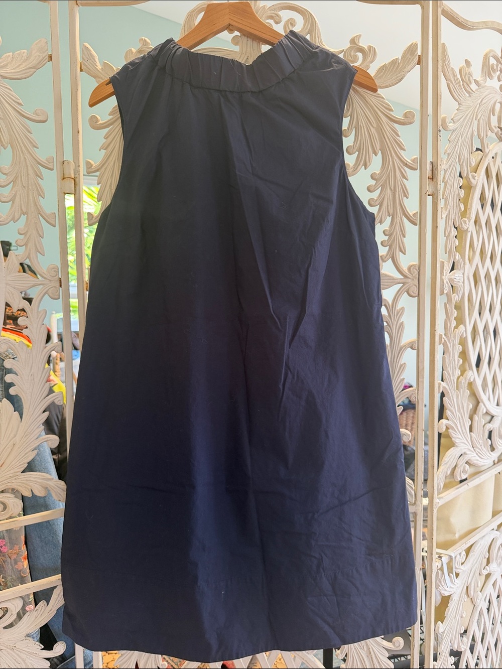 1901 Navy Sleeveless Midi A-Line Dress